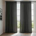 100% Linen Blackout Drapes – Coastal Neutral Curtains, Breathable Fabric with Blackout Lining