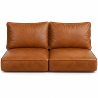 Custom Leather Sofa & Loveseat Double Cushion Set – Made-to-Measure Replacement Cushions
