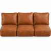 Custom Leather Detached Sofa & Loveseat Triple Cushion Set | Replacement Couch Cushions