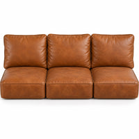 Custom Leather Detached Sofa & Loveseat Triple Cushion Set | Replacement Couch Cushions