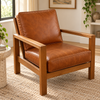 Custom Leather Hinged Chair Cushions | Seat & Back Cushion Set