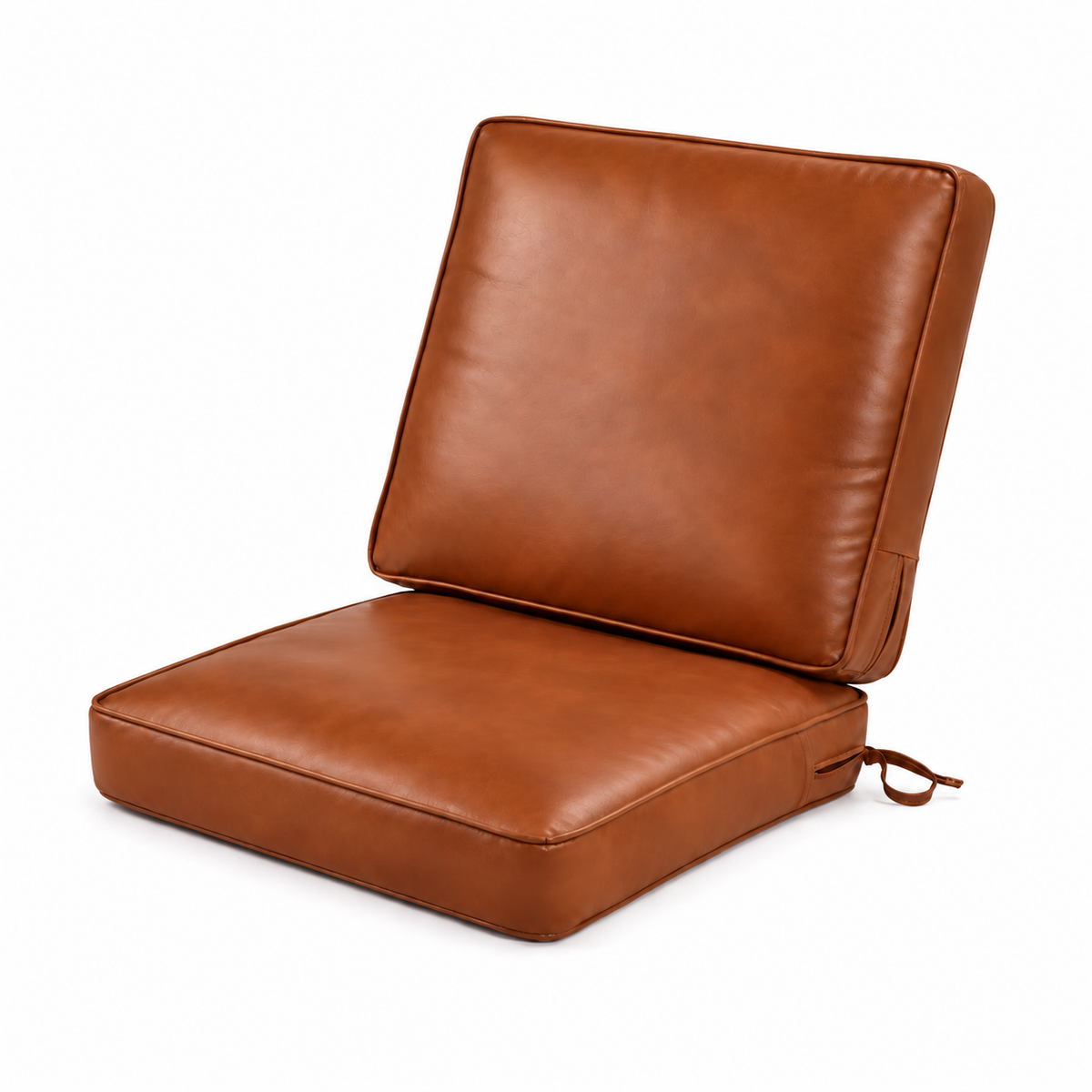 Custom Leather Hinged Chair Cushions | Seat & Back Cushion Set