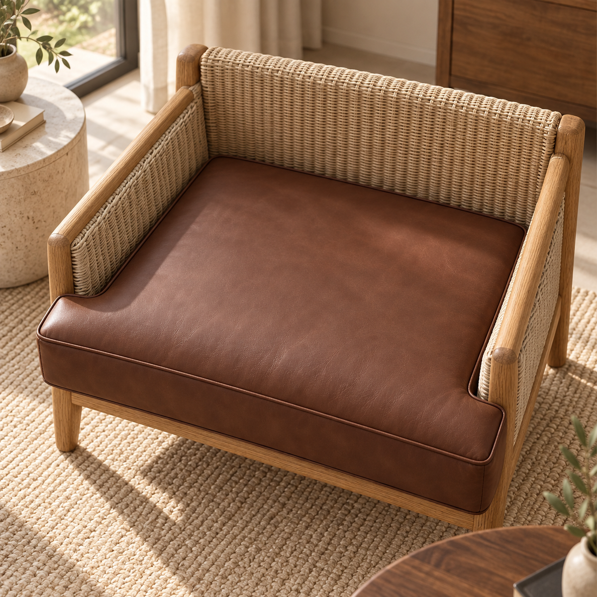 Custom T-Shaped Leather Seat Cushions | Sofa & Chair Replacement Cushions