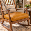 Custom Leather Rocking Chair Seat Cushion | Made-to-Measure Chair Pad