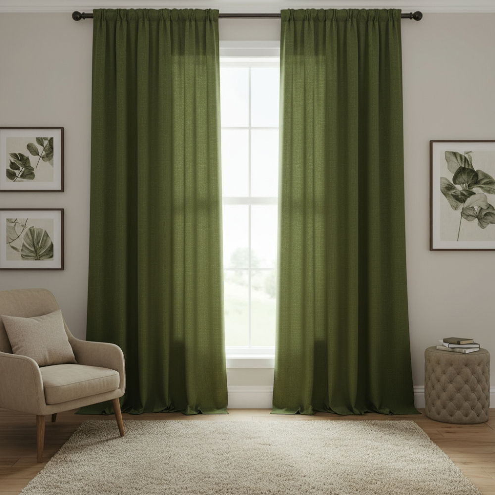 Custom 100% Linen Blackout Curtains – Made to Order Blackout Drapes, Tailored to Fit