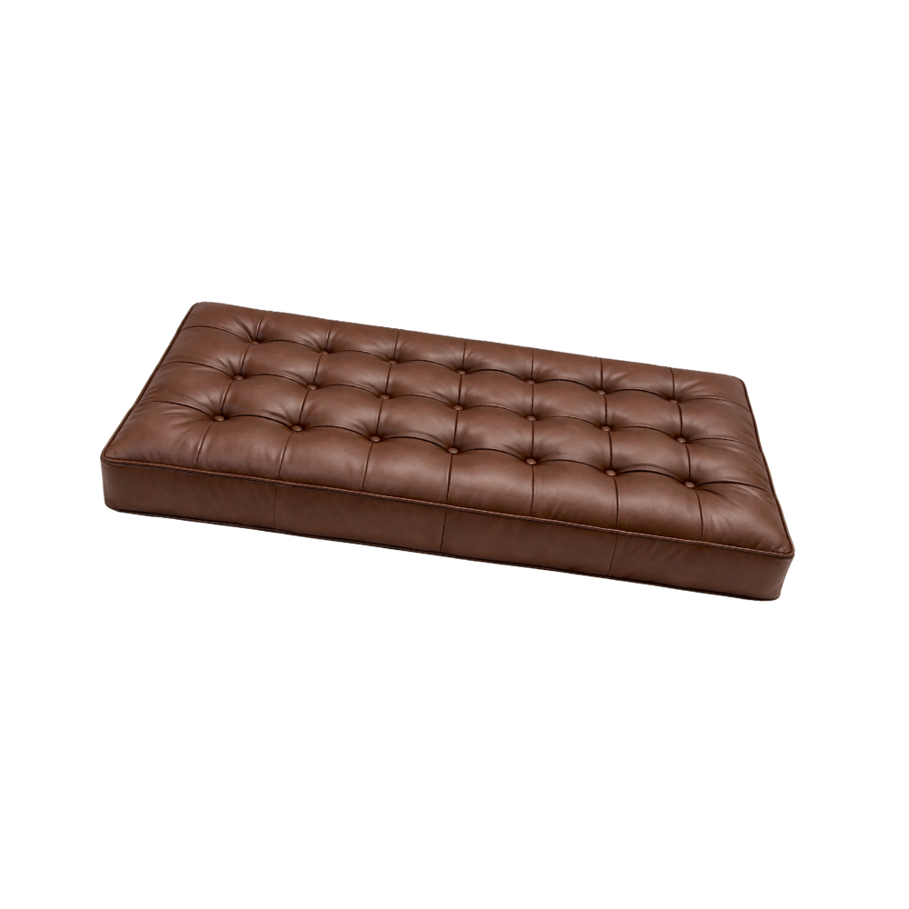 Tufted leather cushion