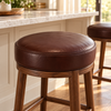 Custom Leather Bar Stool Cushions | Round & Counter Stool Seat Pads