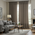 Long Dusky Linen Blackout Drapes – Floor-to-Ceiling Linen Blackout Curtains