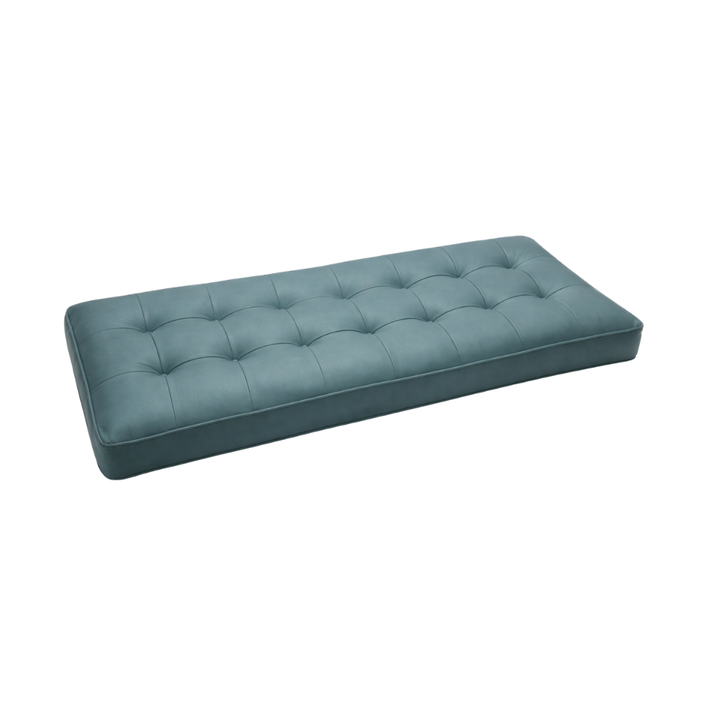 Tufted leather cushion